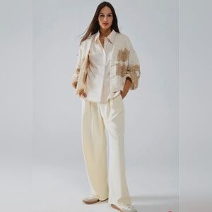 NWT Q2 Chunky Knit Striped Cardigan With Sequin Detail